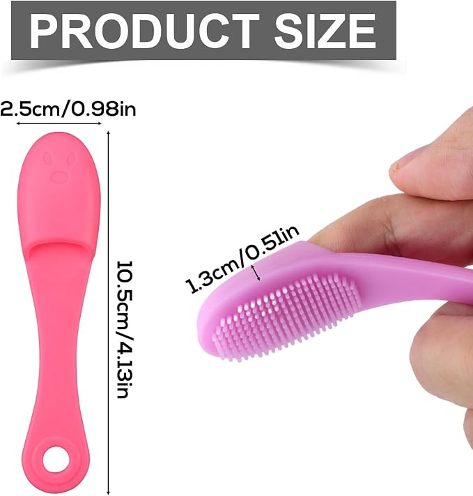 4 Pcs Cat Chin Brushes, Soft Silicone Manual Facial Cleansing Scrubber Cats Chin Cleaner Dog Finger Toothbrush Pet Tooth Brush with Improved Design for Dogs Cats Puppies Chin Cleaning Dental Care