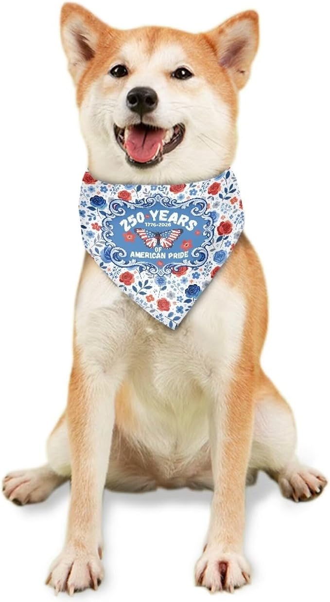 Jeiento Floral Butterfly Dog Bandana, Polyester