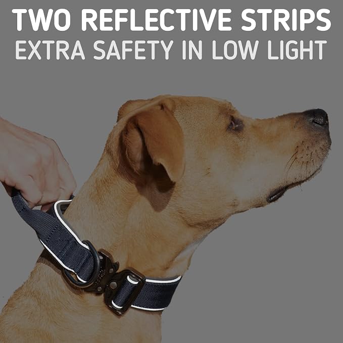 Leash Boss Tactical Dog Collar - Dog Collar with Handle Heavy-Duty Adjustable Military K9 Collar with Quick Release Buckle and Handle - for Training