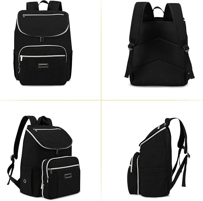 BAGLHER Travel Dog Backpack - Detachable Travel Dog Food Container for Pet Supplies Dog Gear Backpack,Dog Bag for Traveling with 2 Silicone Collapsible Bowls and 2 Food Baskets Black