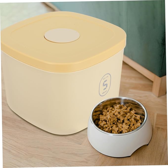 Pet Food Storage Container Airtight Small Dog Food Container with Vacuum Seal Moisture-proof Yellow, Small, Yellow