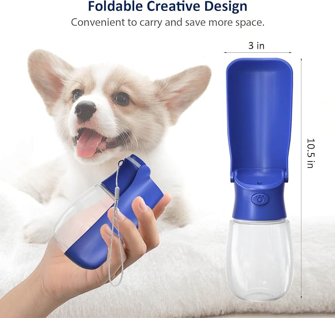 WePet Foldable Portable Dog Water Bottle with Drinking Feeder, 12oz