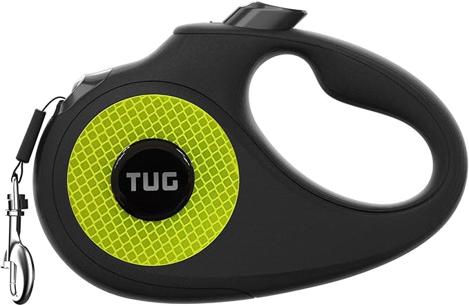 TUG 360° Tangle-Free Reflective Retractable Dog Leash | 16 ft Strong Nylon Tape (Medium)