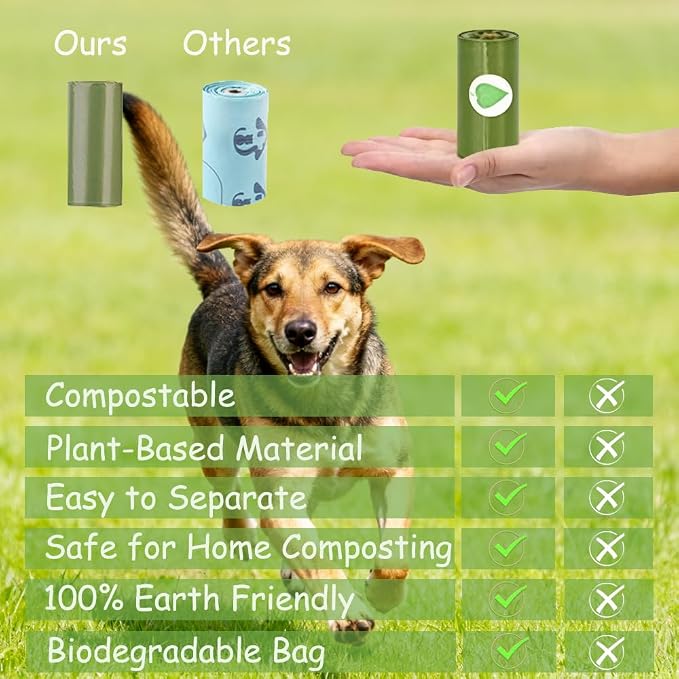 Dog Poop Bags with Dispenser, 150 Count Lavender Scented Poop Bags, Leak Proof and Extra Thick Pet Waste Bags, 13" x 9" Large Thickened leakage, degradable