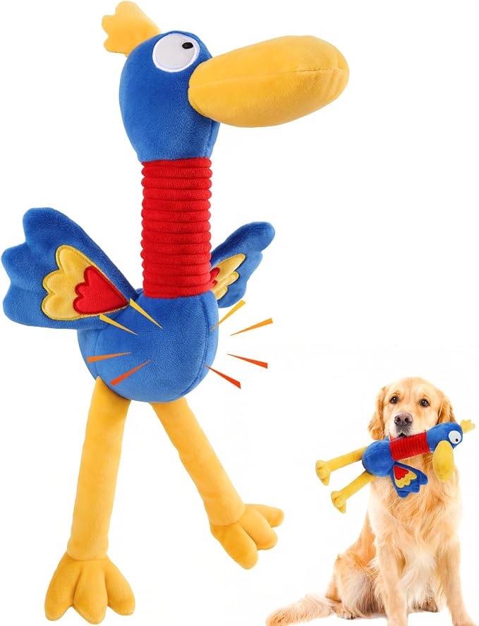 Letsmeet Pet Supplies Squeaky Dog Chew Toy with Soft Fabric Tough Interactive Tug of War Dog Toys to Keep Them Busy for Small,Medium,Large Breed