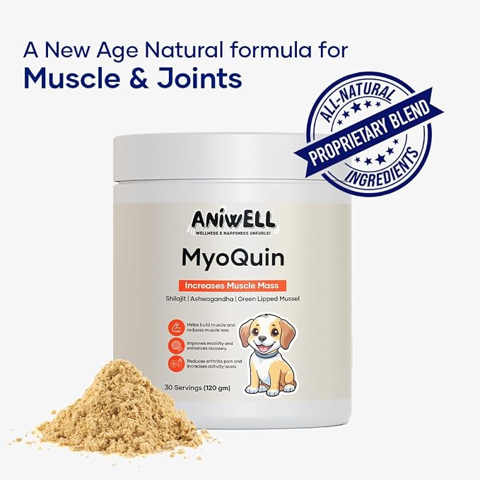 MyoQuin: Advanced Dog Hip and Joint Supplement with Glucosamine, Omega 3,Chondroitin and Green Lipped Mussel, Chews for Small Dogs, Medium Dog and Large Dogs Breeds