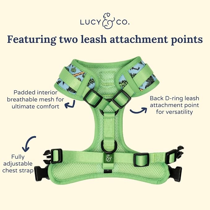 Lucy & Co. x Parks Project Feel the Earth Breath No-Pull Dog Harness, Adjustable Front Clip Harness with Comfort Padding, Small