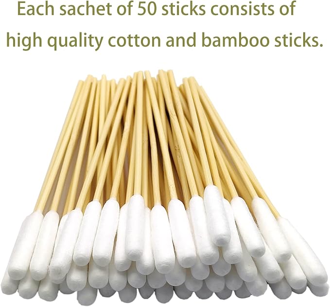 Dog Ear Swabs Bulk Pack, 800 Count, 6 Inch Bamboo, 16 Resealable Packs