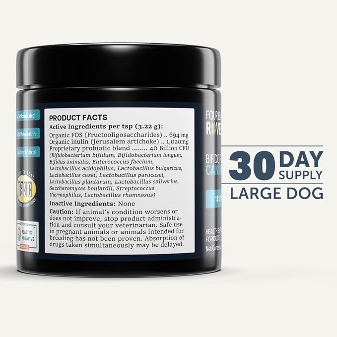 Four Leaf Rover Bifido for Fido - Dog Probiotics, S Boulardii, 50B CFU