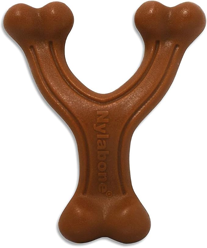Nylabone 3 Pack of Power Chew Wishbone Chew Dog Toys, Regular, Bison Flavor