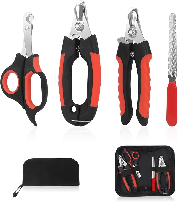 Dog Nail Clippers Trimmer Set with Storage Case & Nail File
