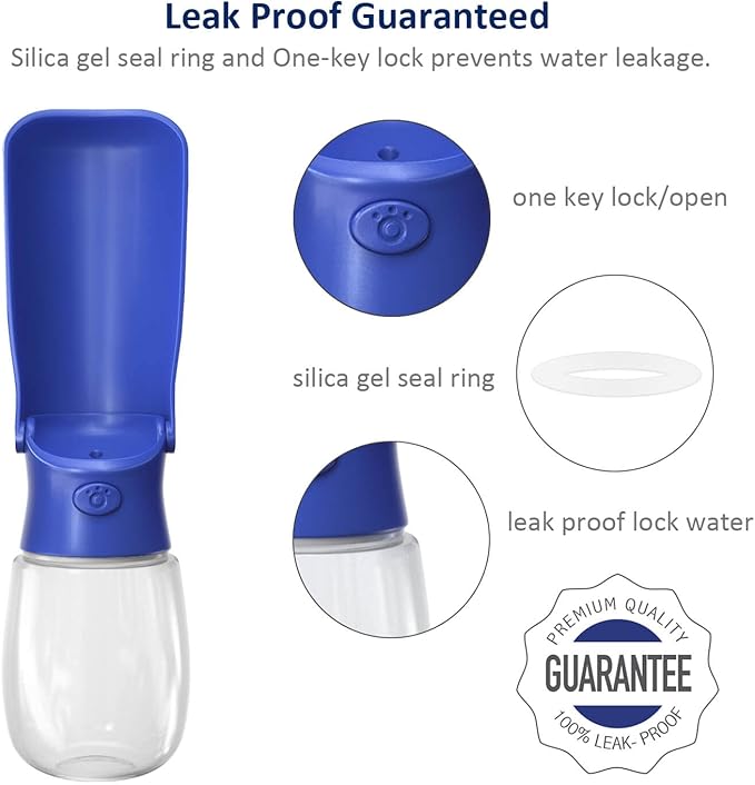 WePet Foldable Portable Dog Water Bottle with Drinking Feeder, 12oz