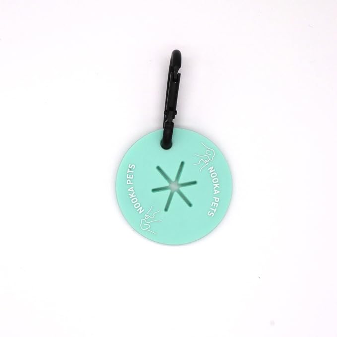 Silicone Dog Poop Bag Holder, Dog Poop Bag Carrier, Waste Bag Holder for Leash, Hand Free Holder, Poop Pal, Lightweight with Metal Carabiner Clip Included (Teal)