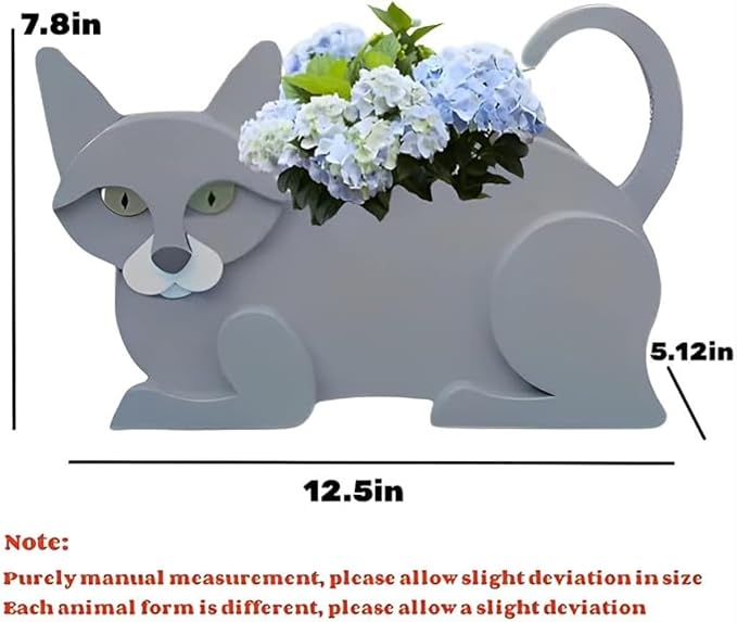 British Short Cat Planter Pots, Animal Shaped Flower Pot