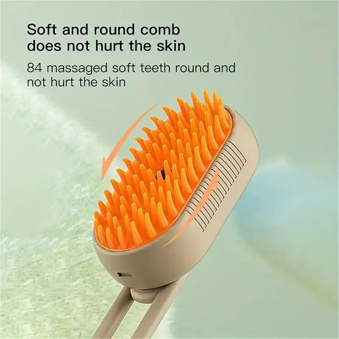 1pcs One - Click Spray Pet Brush For Cats & Dogs - Foldable & Rotatable - Ideal For Hair Combing, Bathing & Hair Removal(White)