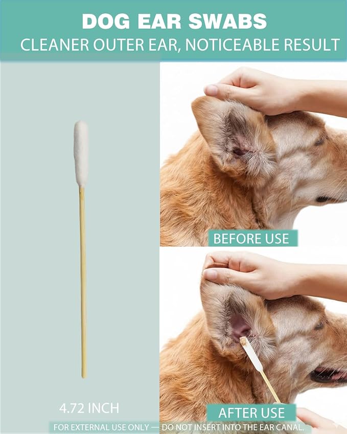 Dog Ear Cleaning Swabs, 500 Count, 4.72 Inch