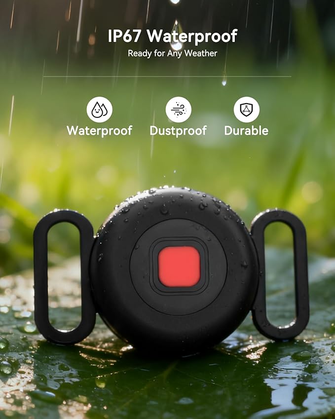 Dog Tracker, Pet Tracker for Dogs, Bluetooth Dog Tracking Tag Works with Apple Find My & Android Find Hub, IP67 Waterproof Anti-Lost Locator (Black 1 Pack)