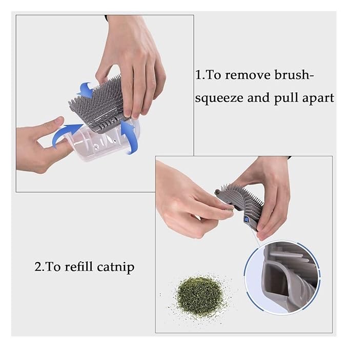 2pcs Compatible For Cat Massage Tool Pet Hair Removal Comb Wall Corner Cleaning Rubbing Brush Cats Toys Beauty Supplies(H)