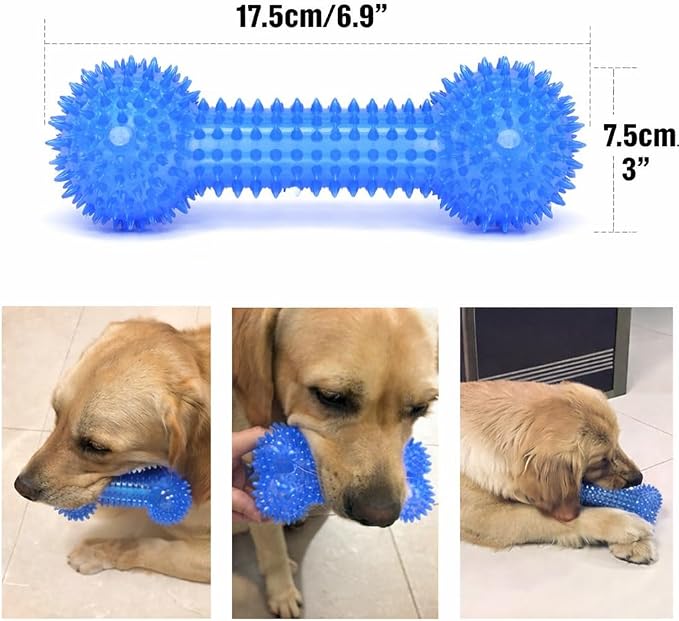 GILL&SONS Bone Toys Tug Dogs Toothbrush, Chewable Dogs Toy,Squeaky Interactive,Synthetic Rubber(Silicone) Non-Toxic,Durable for Dental Oral Care,Bones-hape Toothbrush & Toys for All Dogs Breeds.