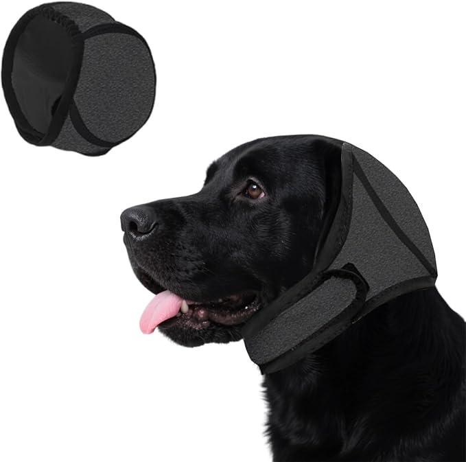 Dog Ear Muffs Noise Protection, Dog Ear Covers for Bath, Dog Quiet Ear Wrap, Waterproof Dog Calming Hoodie for Hematoma, Bathing, Drying, Swim& Noise Anxiety Relief