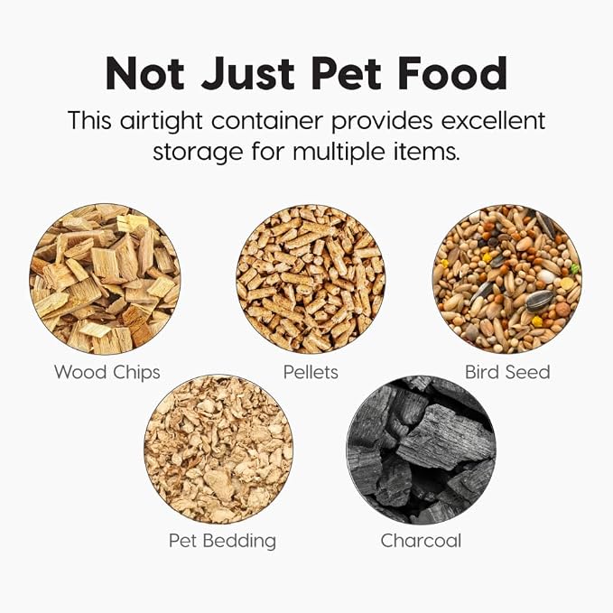 IRIS USA Dog Food Storage Container, Up to 40lbs, Almond