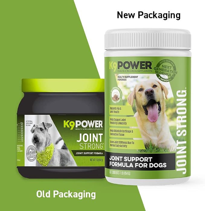 K9Power Joint Strong – Dog Joint Supplement for Mobility, Pain & Inflammation Relief – Glucosamine, Chondroitin, Collagen, Curcumin, Omega 3s, CMO, Green Tea – Ideal for Arthritis & Joint Protection