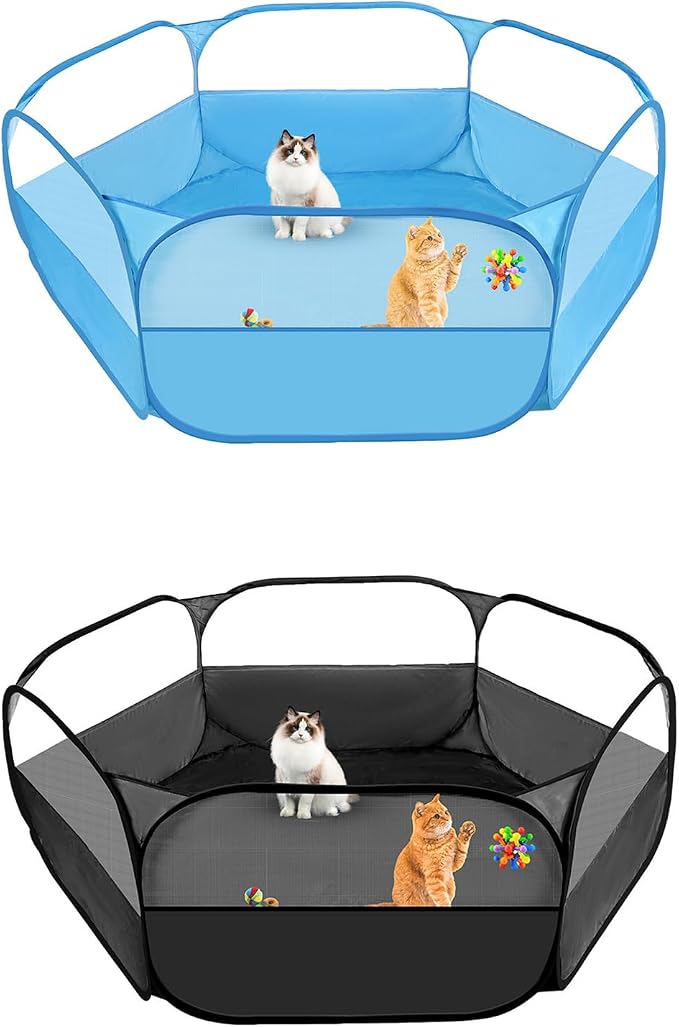 Quick Setup Small Pet Tent with Strong Cloth and Visible Net Suitable for Kittens Puppies and Ferrets Indoor Fun Indoor Outdoor Pet Pen