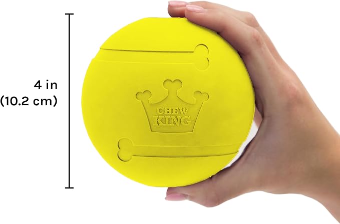 Chew King Flavored Rubber Ball Collection, 4 Inch Chicken Flavor Rubber Fetch Balls 2-Pk