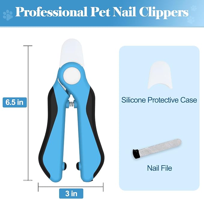 Swihauk Heavy Duty Dog Nail Clippers with Nail File, Blue