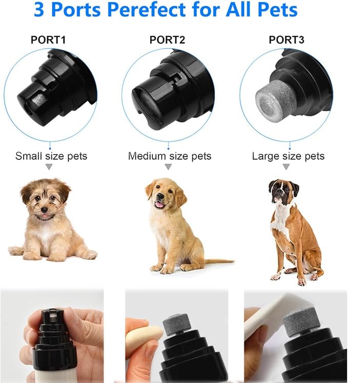 pawyzie Dog Nail Grinder, 3 Ports, 2 Speeds, White