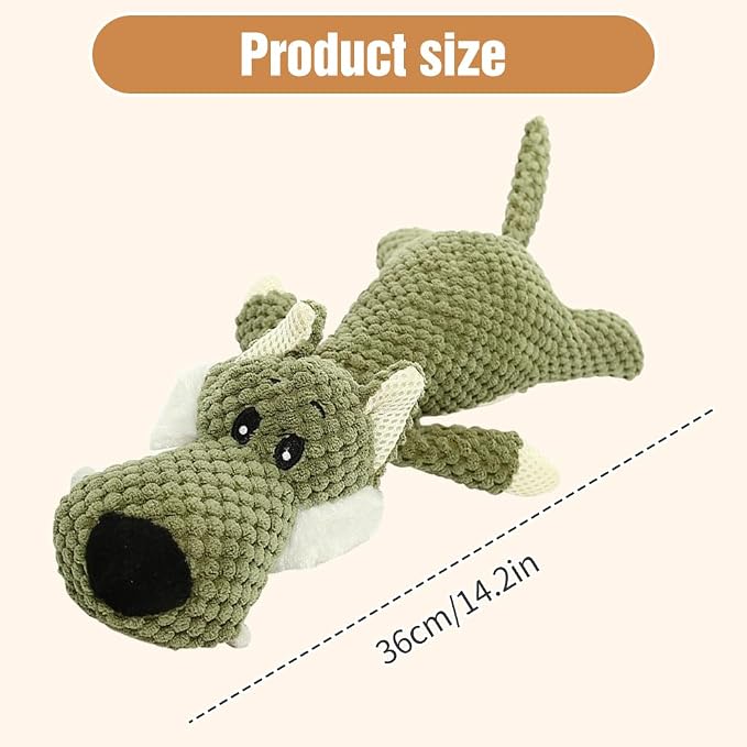 ROWPOZ Dog Plush Toys for Aggressive Chewers, 2026 New Indestructible Dog Squeaky Toys Dogs Puppy Chew Toys, Durable Chew Toys Dogs Plush Toy to Keep Them Busy (Grey Elephant)