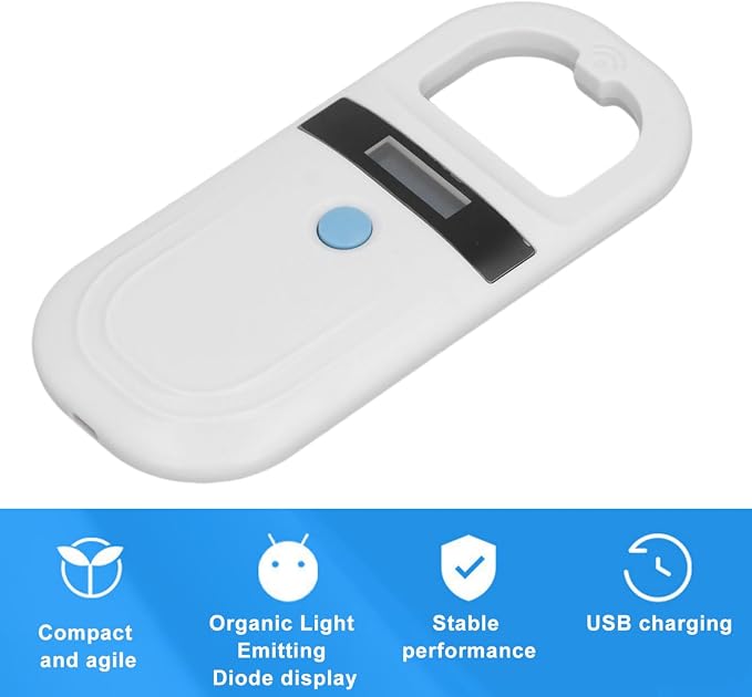 Dog Cat Microchip Reader, 134.2kHz 128 Groups of Data Storage Animal Chip Registration RFID Microchips Scanner,5V USB2.0 Pet Chip Scanner