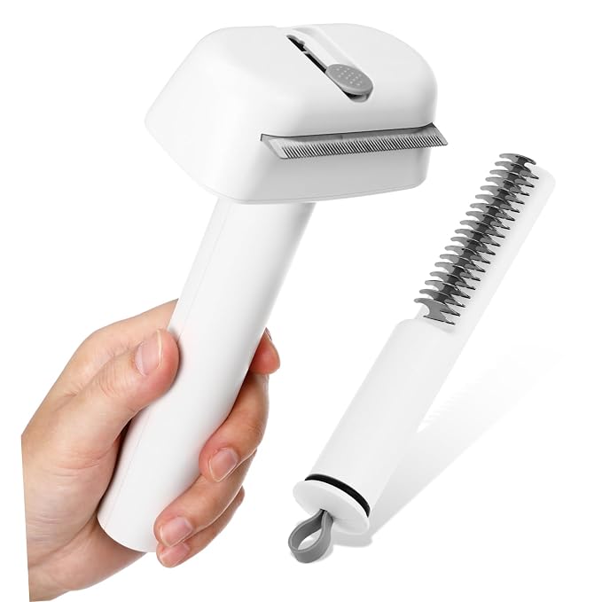 BESPORTBLE 2pcs Multi-functional Deshedding Brush Pet Grooming Tool Dog Cat Hair Remover Comb