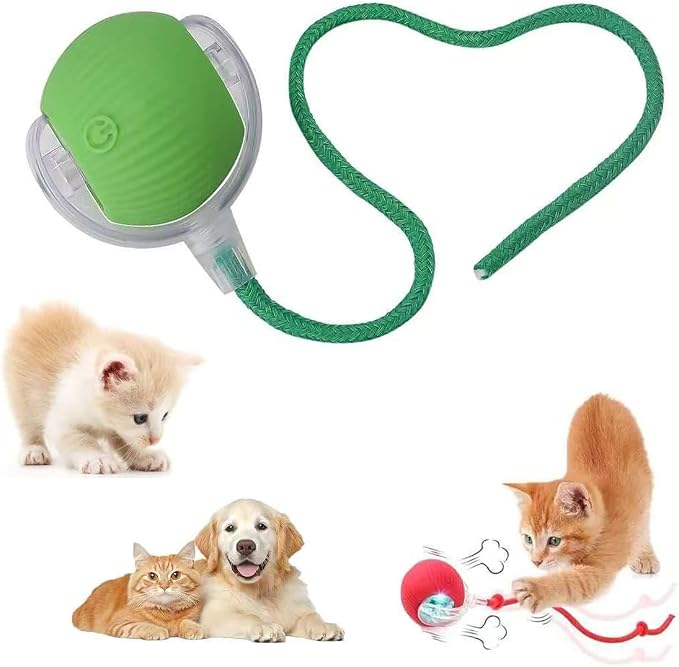 Interactive Pet Toy Ball, Automatic Dog Toy Interactive Dog Cat Toy Ball Dog & Cat Electric Active Toys, Smart Chase Pet Toy Ball for Dogs for Large Small Dogs Motion Activated，Green
