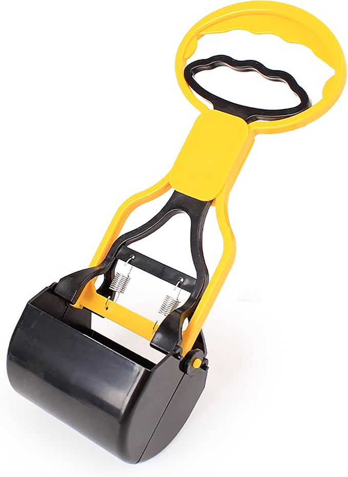 Pet Pooper Scooper for Dogs Cats Non-Breakable High Strength Material Durable Spring Easy Pick Up Grass Gravel Jaw Claw Rake for Kids Children Women Men