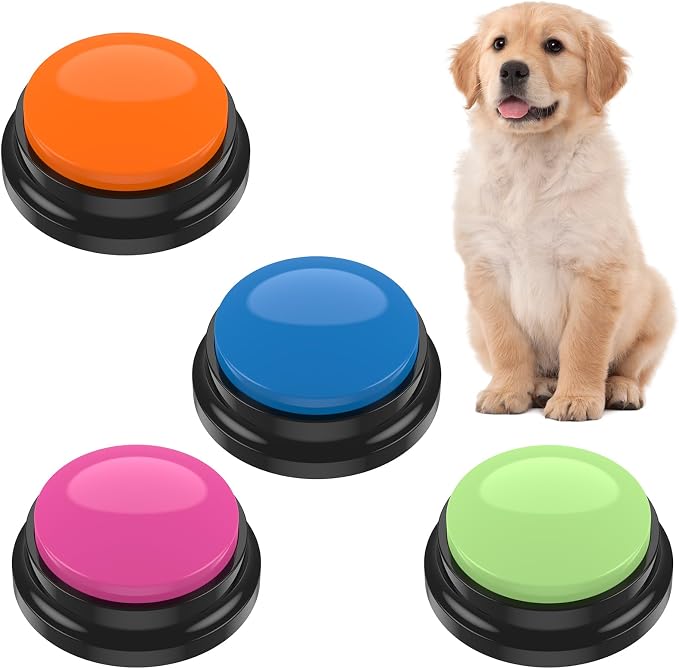 Dog Buttons for Communication, 4 Pcs, Red