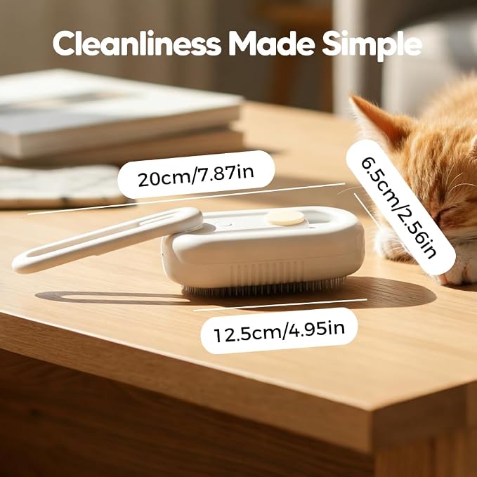 2026 Upgraded 3-in-1 Cat Steam Brush, Rechargeable Steamy Pet Grooming Brush for Shedding, Multifunctional Pet Hair Remover with Steam for Pet Massage & Deep Cleaning-Multicolor