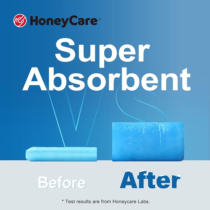 HONEY CARE All-Absorb A07 Bulk Packaging Training Pads, Blue, Large - 22" x 23" 200ct