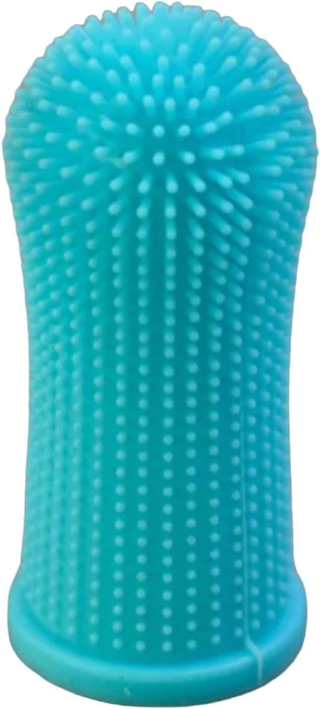 Dog and Cat Finger Toothbrush for Pets, Silicone, Sustainable, Fingertip use, Pack of 2 with a case Protection, Blue