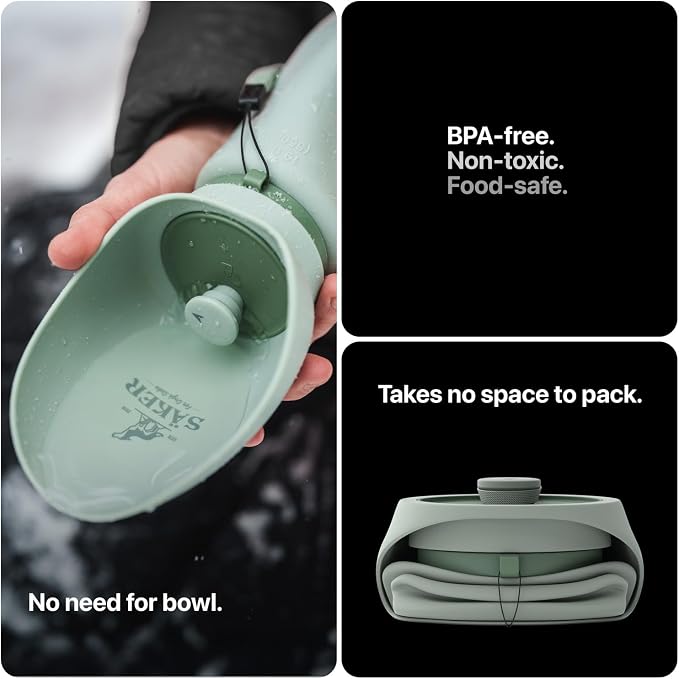 SÄKER Portable Collapsible Dog Water Bottle, 750ml