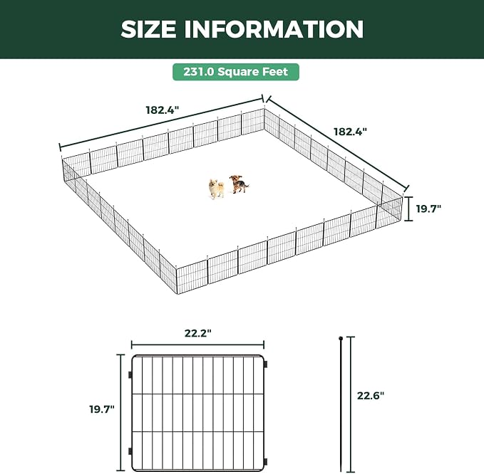 FXW MiniPaws Unleashed Dog Playpen, 20in 32 Panels