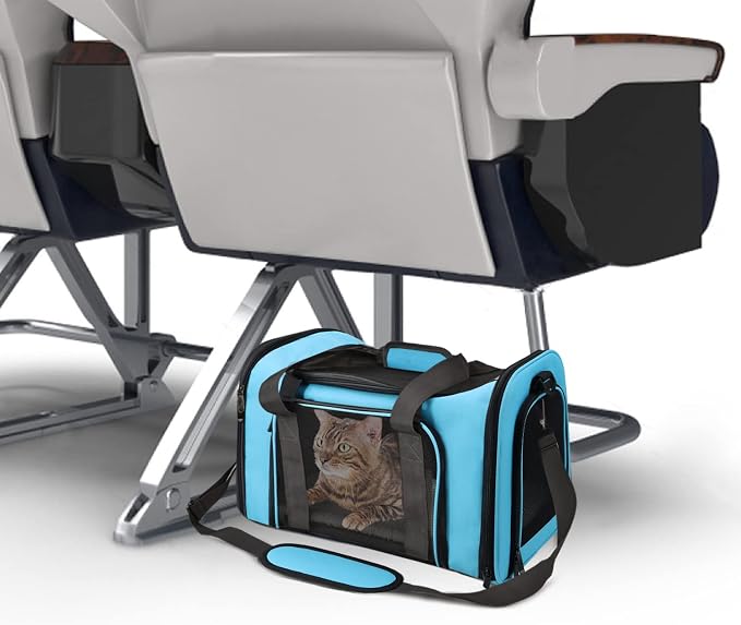 Henkelion Pet Carrier, Small/Medium Up to 15 lbs, Airline Approved, Blue