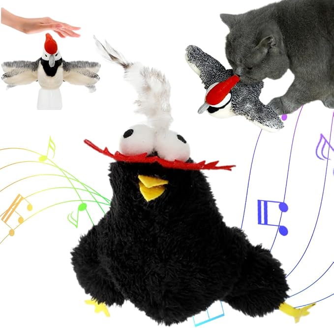 Flying Bat Toy for Dogs & Cats Flapping Wings Interactive Pet Toy (Chick) | Flying Bat Dog Toy with Chirping Sounds, Flapping Bird Interactive Toy