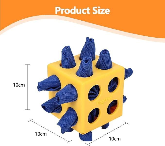 Dog Puzzle Toy, Dog Snuffle Ball, Interactive Puzzle Dog Toys for Small, Medium, Large Dog, Puppy Treat Dispenser, Cloth Strip Hiding Food Chew Toys(Yellow)