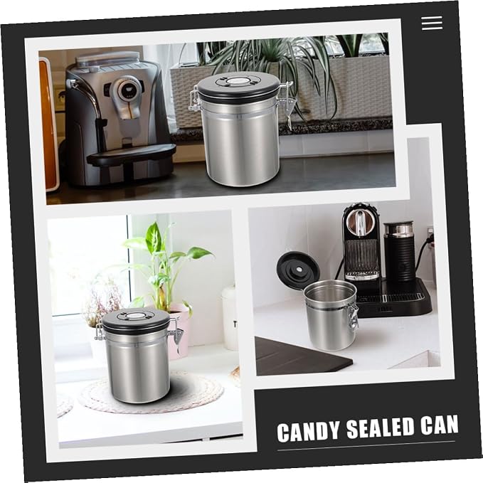 Cat Food Sealed Container Dog Food Storage Jar 1.8l Stainless Steel Sealed Pot with, 1.8l, Stainless Steel, Silver