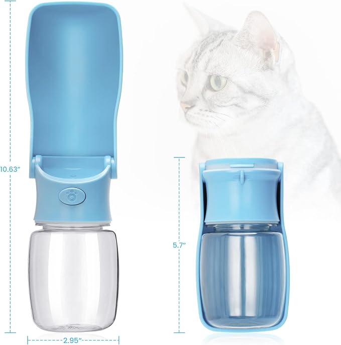 Portable Dog Water Bottle, Foldable, 12oz, SkyBlue
