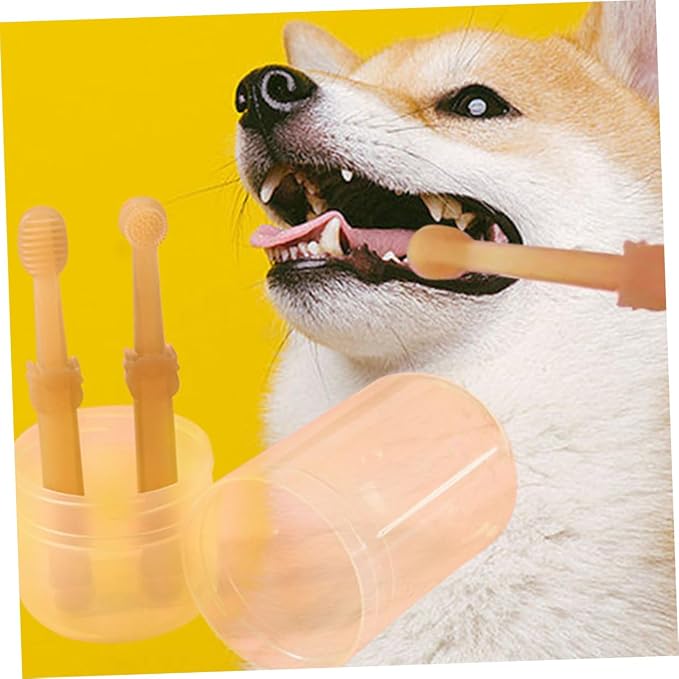 Pet Toothbrush Set for Dogs and Cats Toothbrushes with Box Lightweight and Portable Oral Care Tool for Healthy Teeth and Gums Non-Slip Handle for Comfortable Use