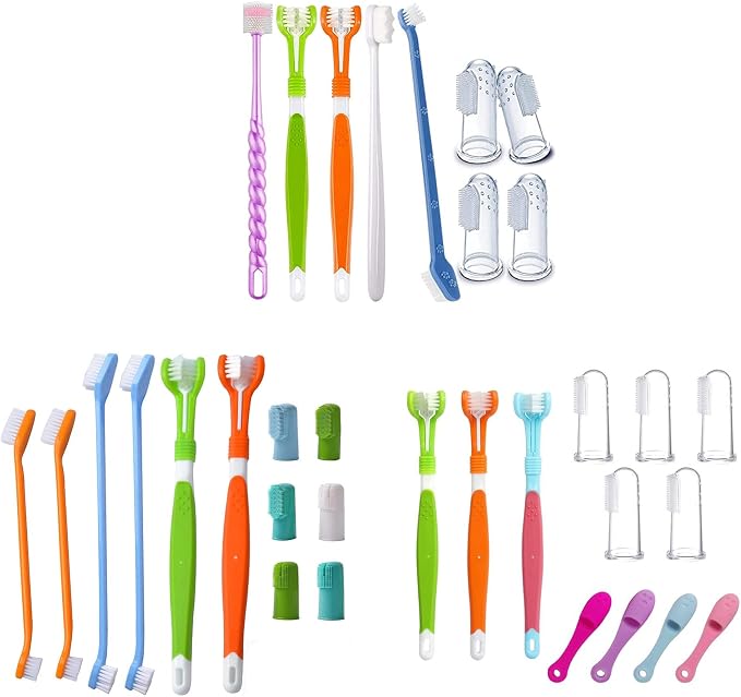Multi-Type Pet Toothbrush Small-Head Multi-Angle Toothbrush Cleaning Dogs Brush Bad Breath Teeth Cleaning Care Tool