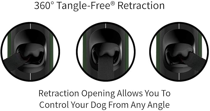 TUG Oval 360° Tangle-Free Retractable Dog Leash with Integrated Waste Bag Dispenser (Small, Green)