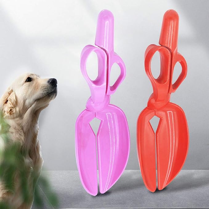 QWEQWE Poop Scooper for Dogs,pet Pooper Scooper Scissors,Picker Poop Collector Tongs Long Handle Dog Clip Toilet cat Stool Clip Shovel cat Toilet Pets for Large Dogs, Small Dogs, Cats and oth.,green